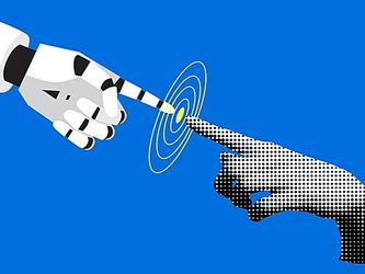 graphical human hand and robot hand